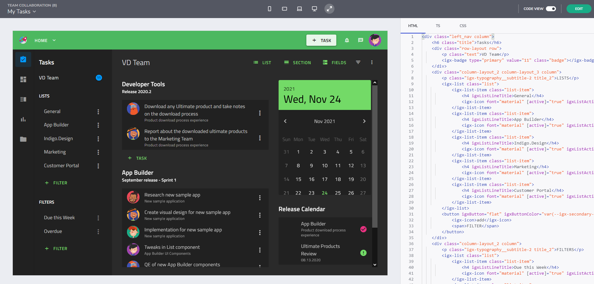 screenshot of App Builder